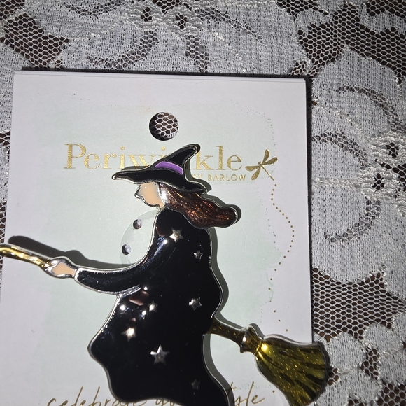 Periwinkle by Barlow Jewelry - Periwinkle Witch Brooch with Gold and Black Accents